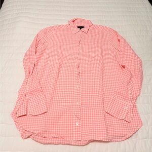 JCrew women’s Pink Gingham Button-Down Shirt